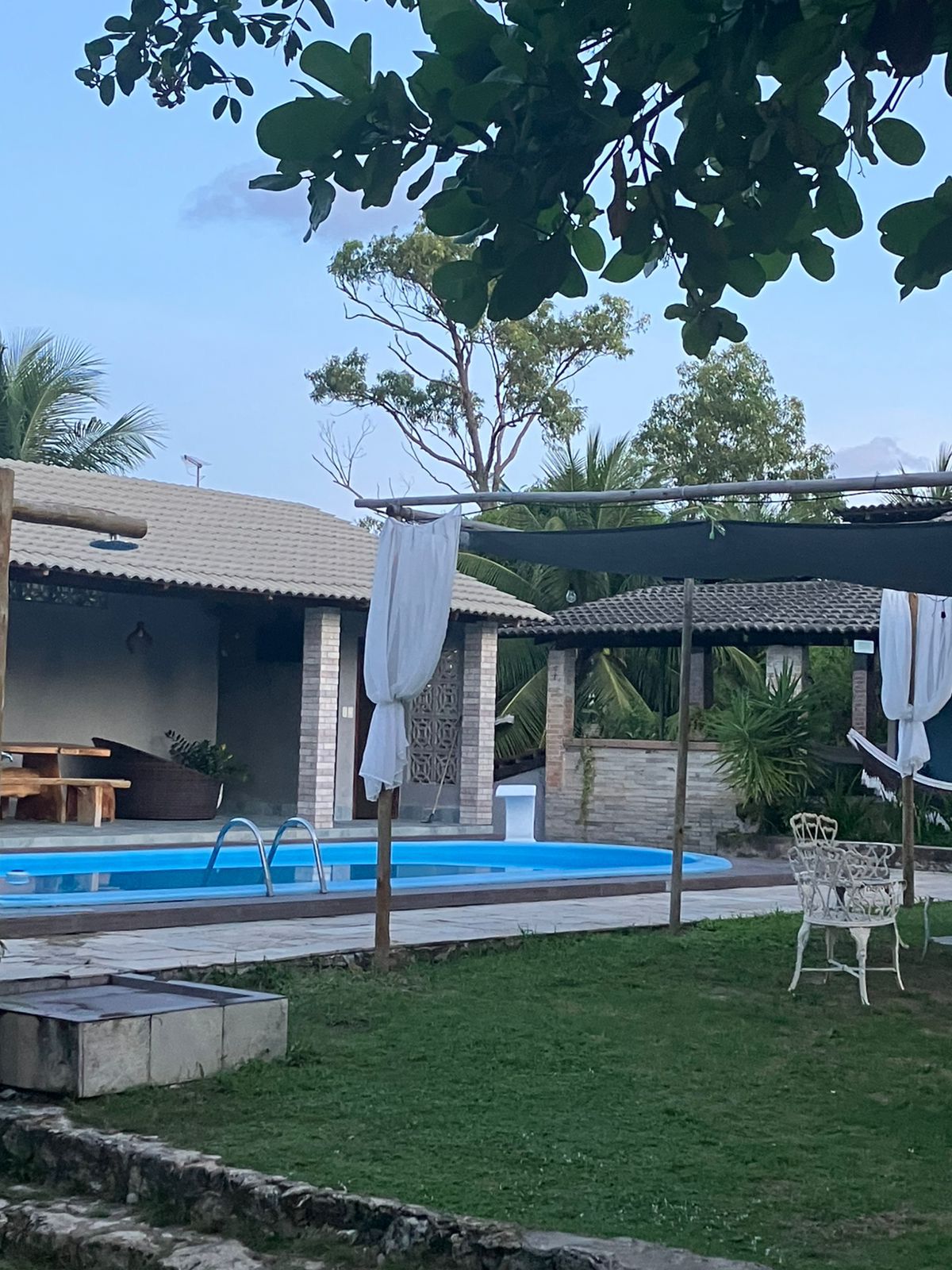 Piscina sob árvore